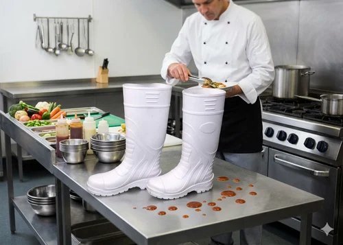 White Full Length Safety PVC Gumboots