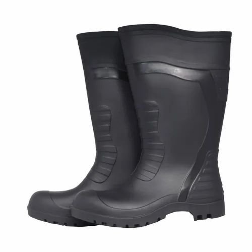 Black PVC Safety Gumboots with Steel Toe