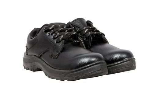 Low Ankle Black Leather Safety Shoes
