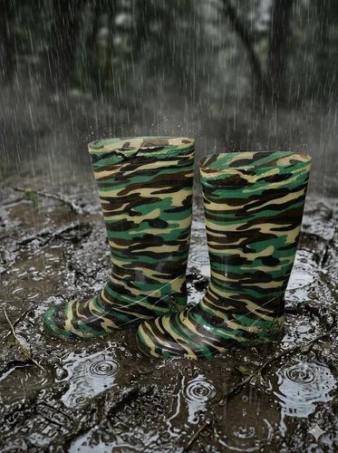 Women Army Print Safety PVC Gumboots