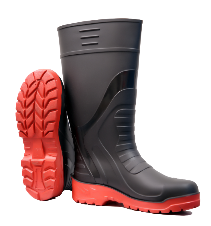 Marshall PVC Black Steel Toe Gumboots