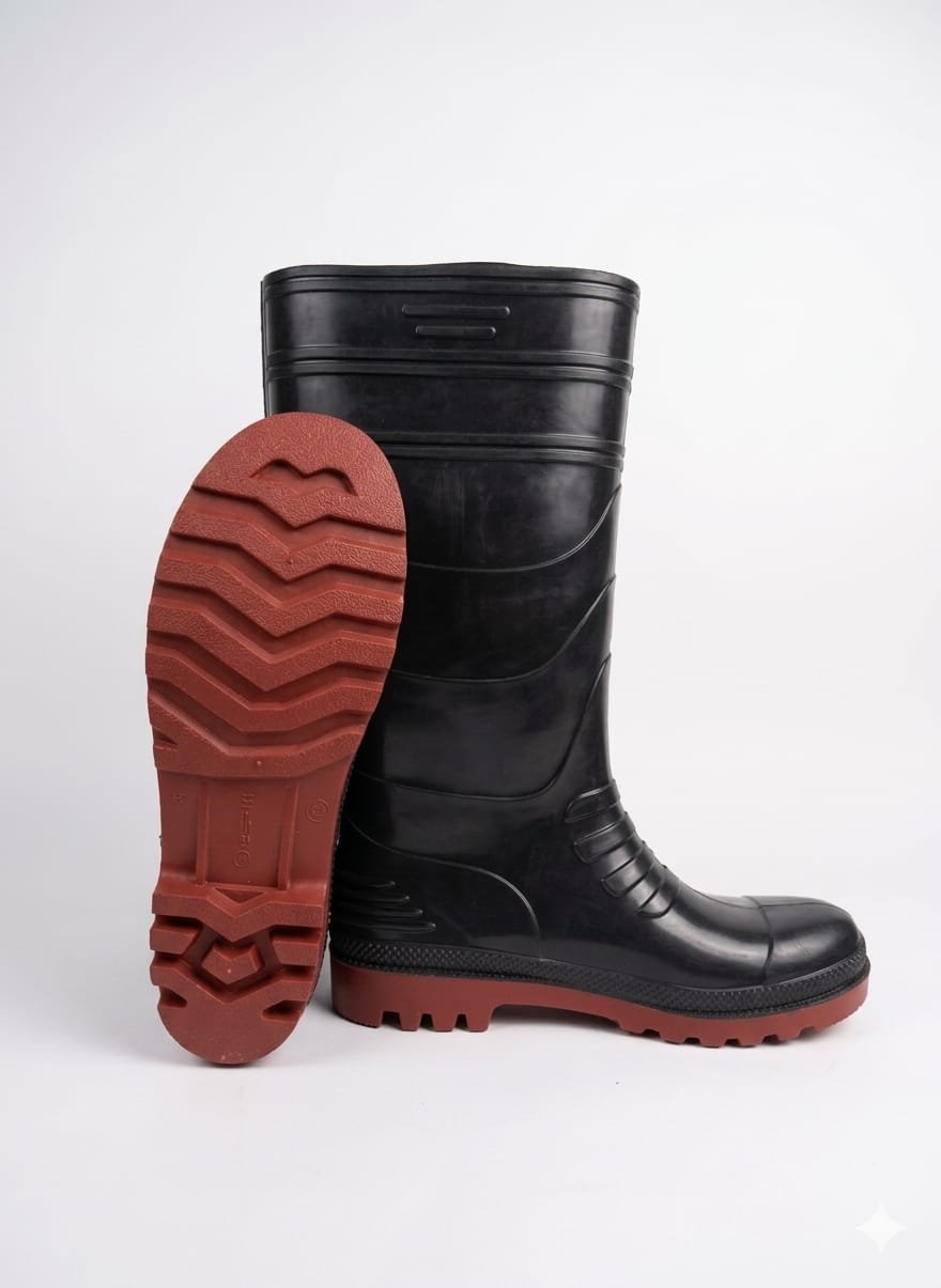 Full Length Construction Safety PVC Gumboots